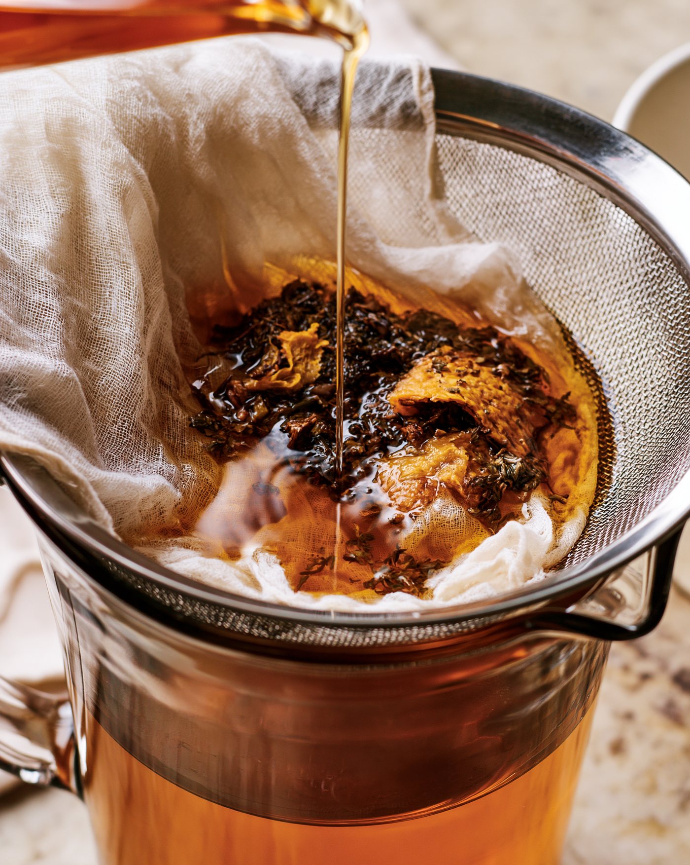 Taste, then strain the herbs