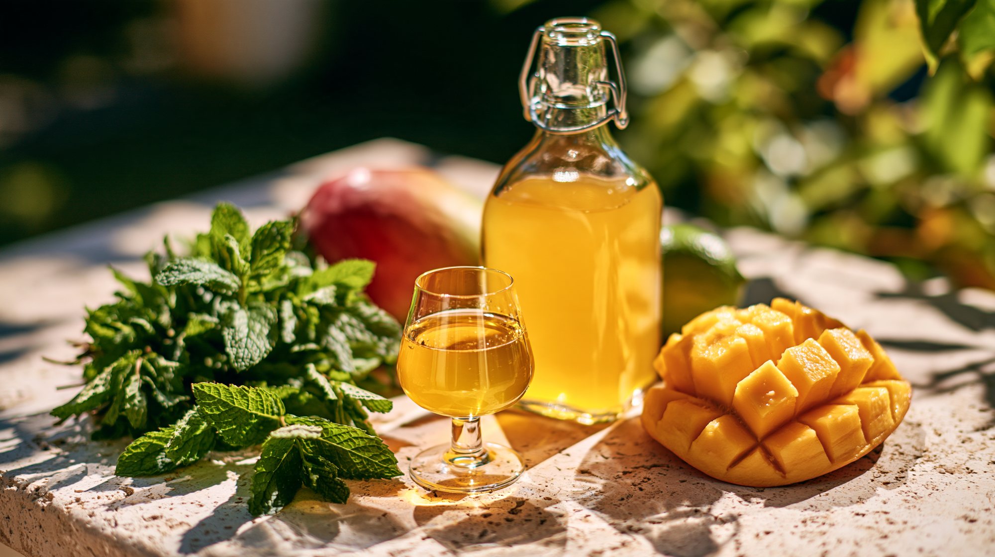 Mango-mint liqueur