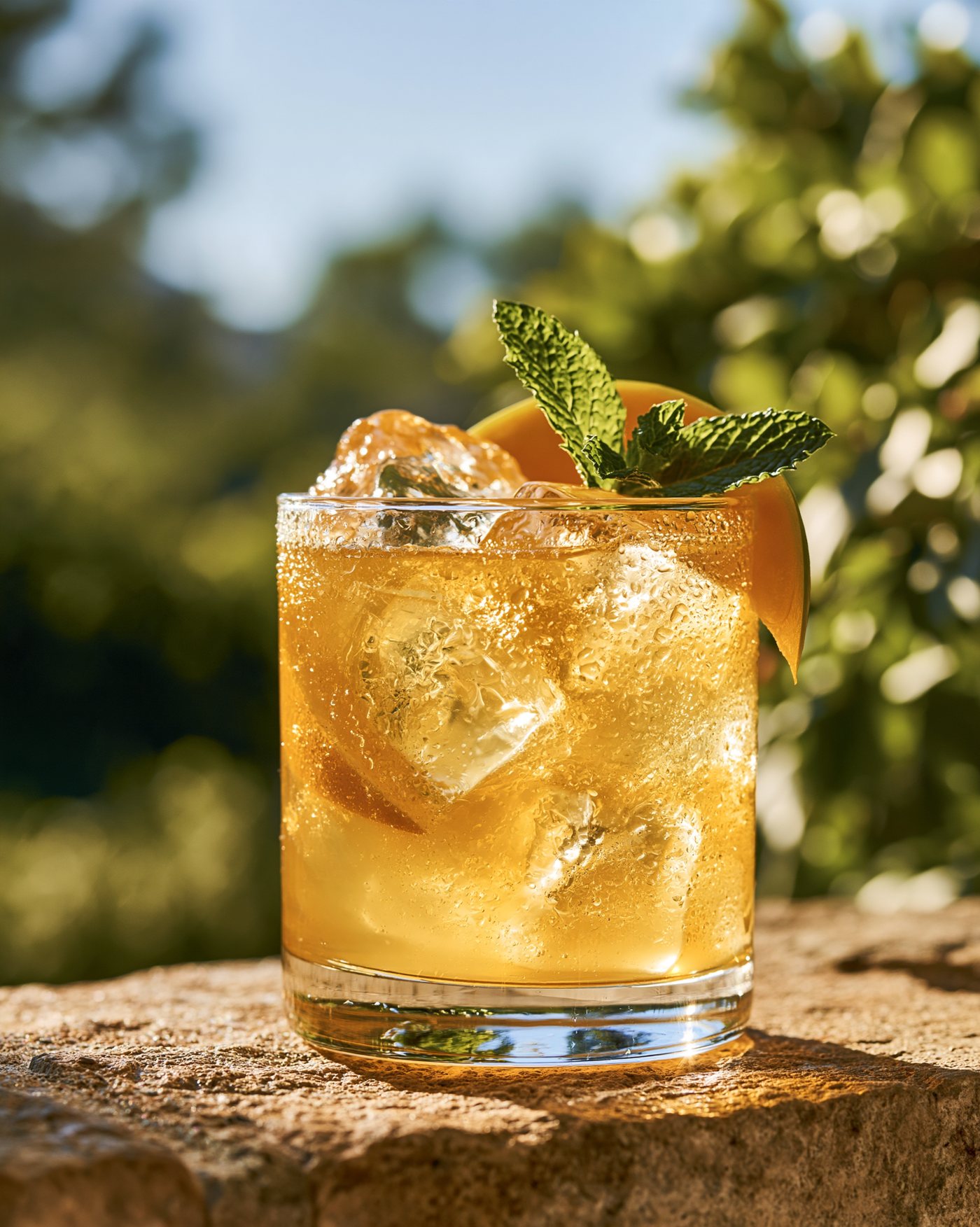 A glass of the finished liqueur