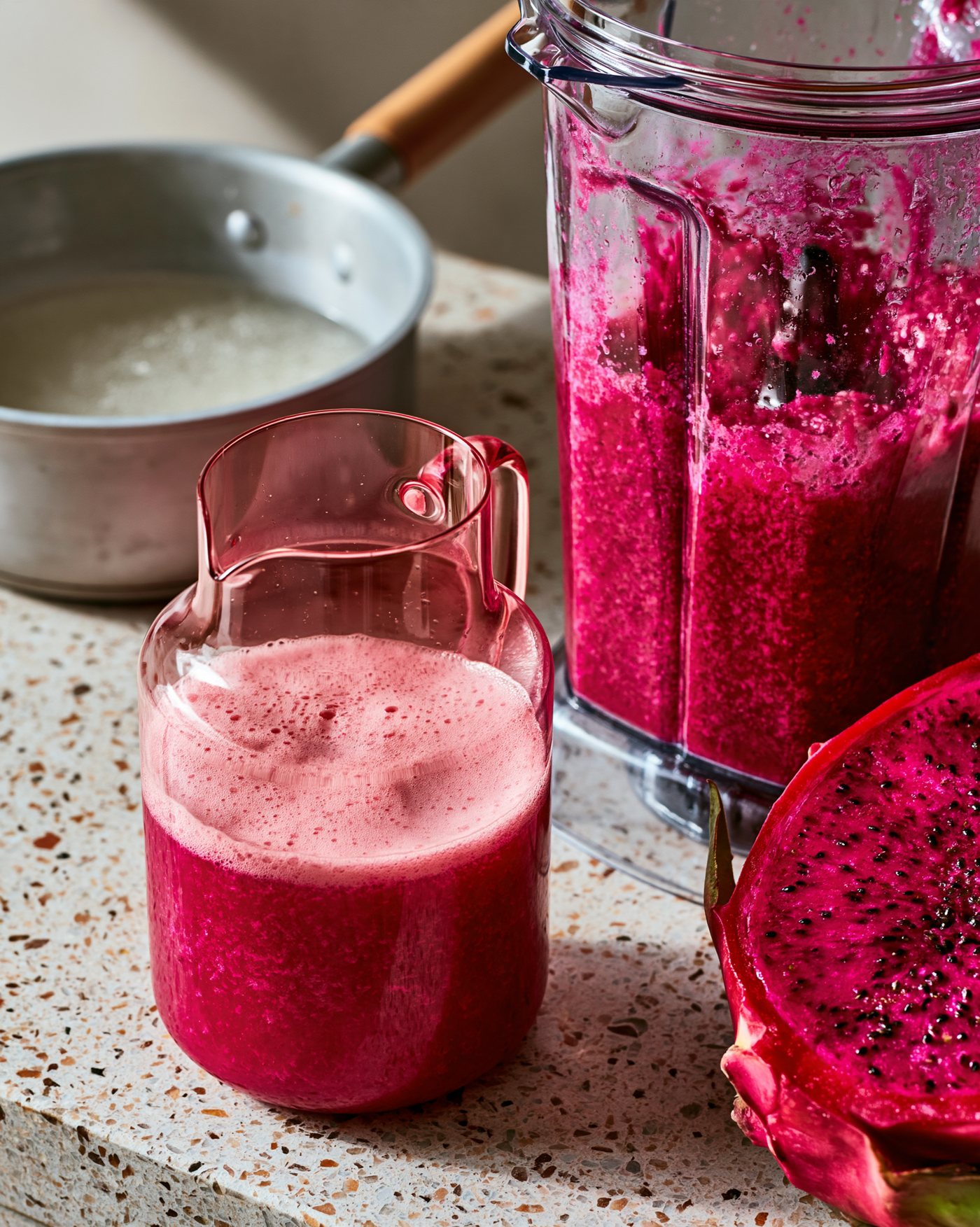 Make the syrup and fresh juice