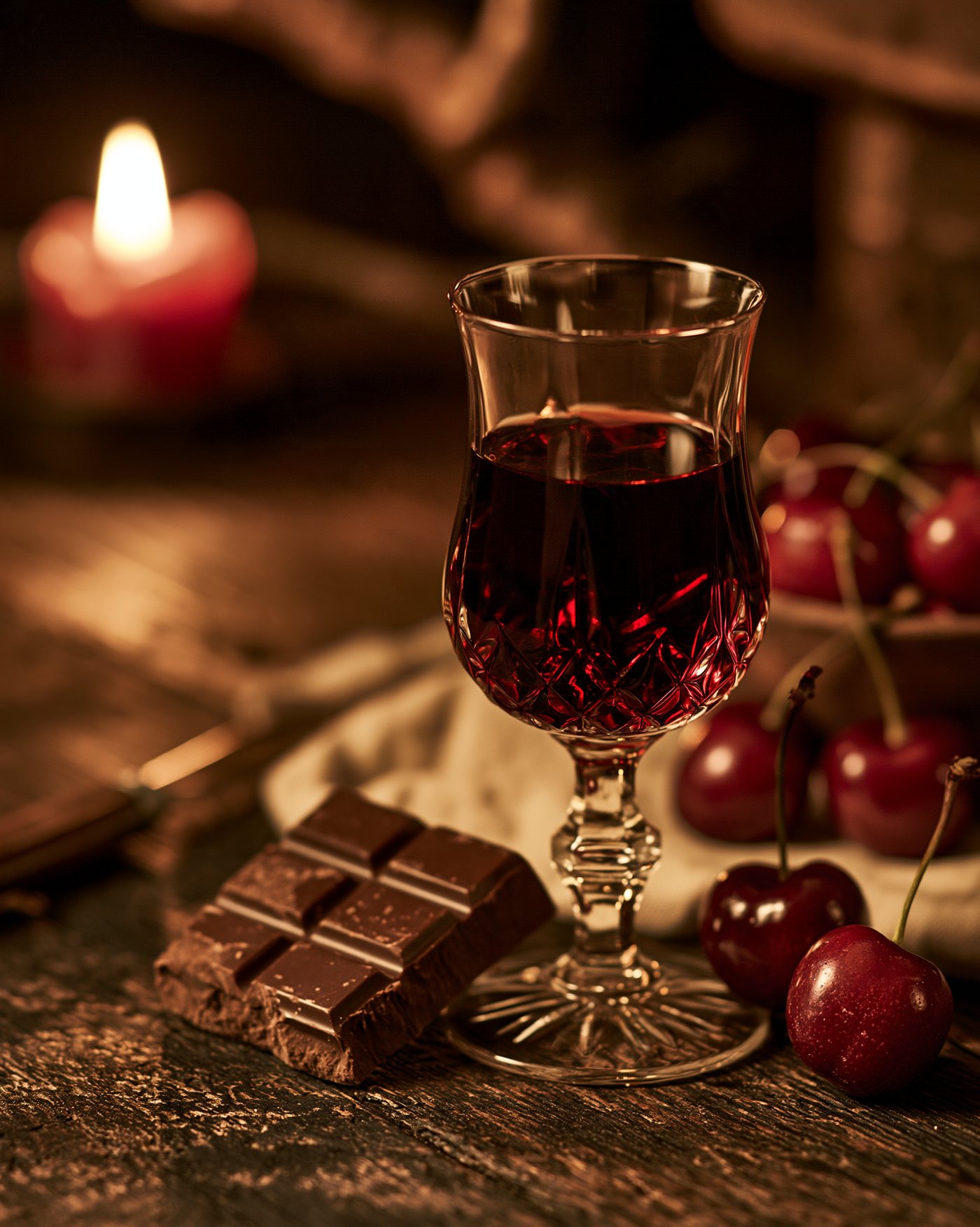 A glass of the finished liqueur